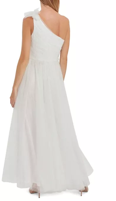 Akira Spot Tulle Maxi Dress White