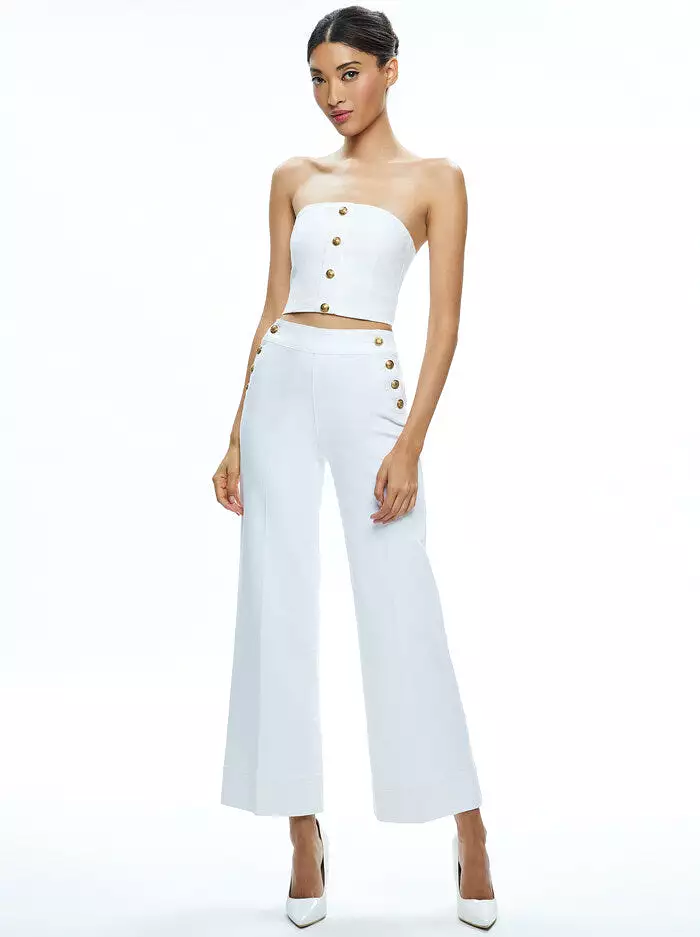 Alice + Olivia - Mel Denim Button Up Bustier - Off White