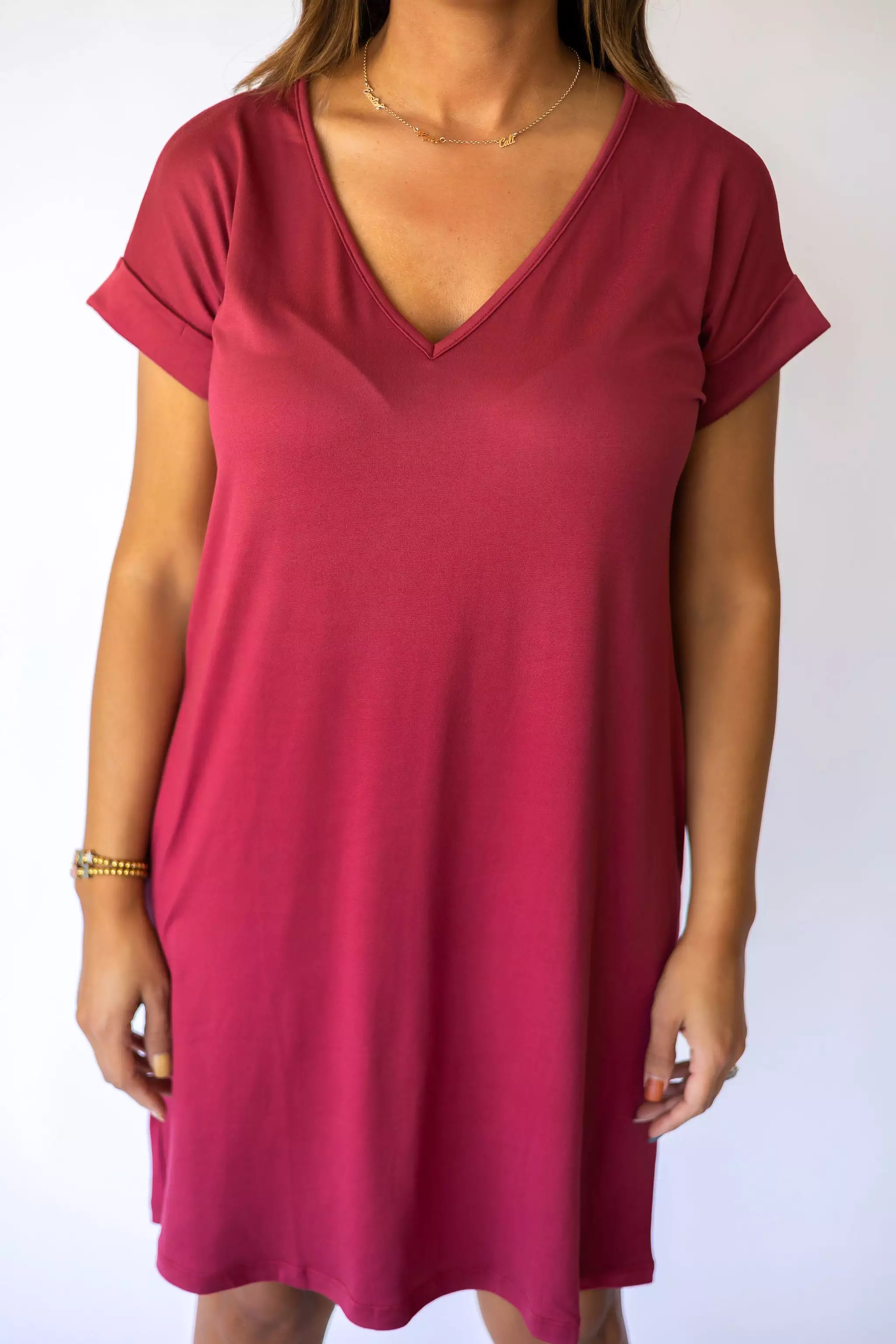 Back To The Basics Knit Dress - Marsala