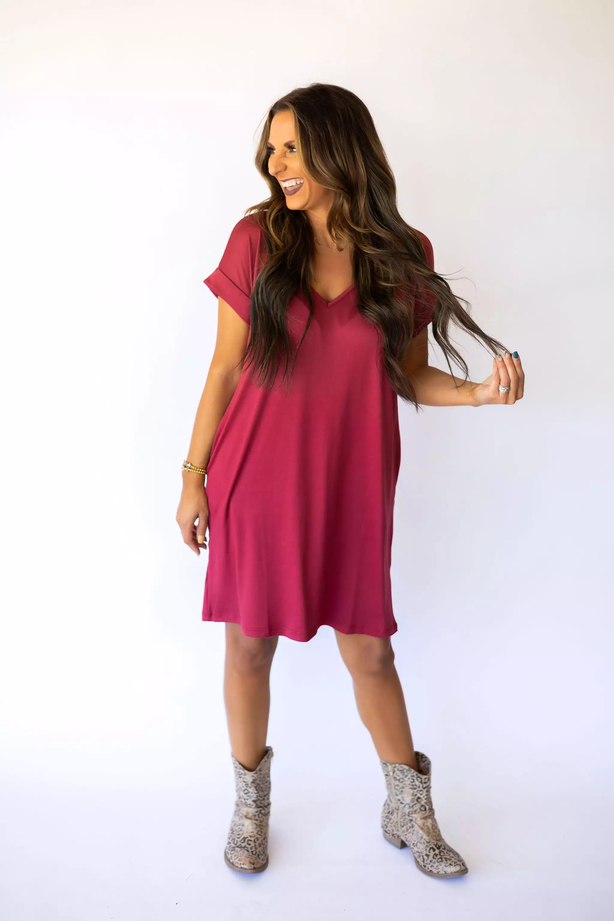 Back To The Basics Knit Dress - Marsala