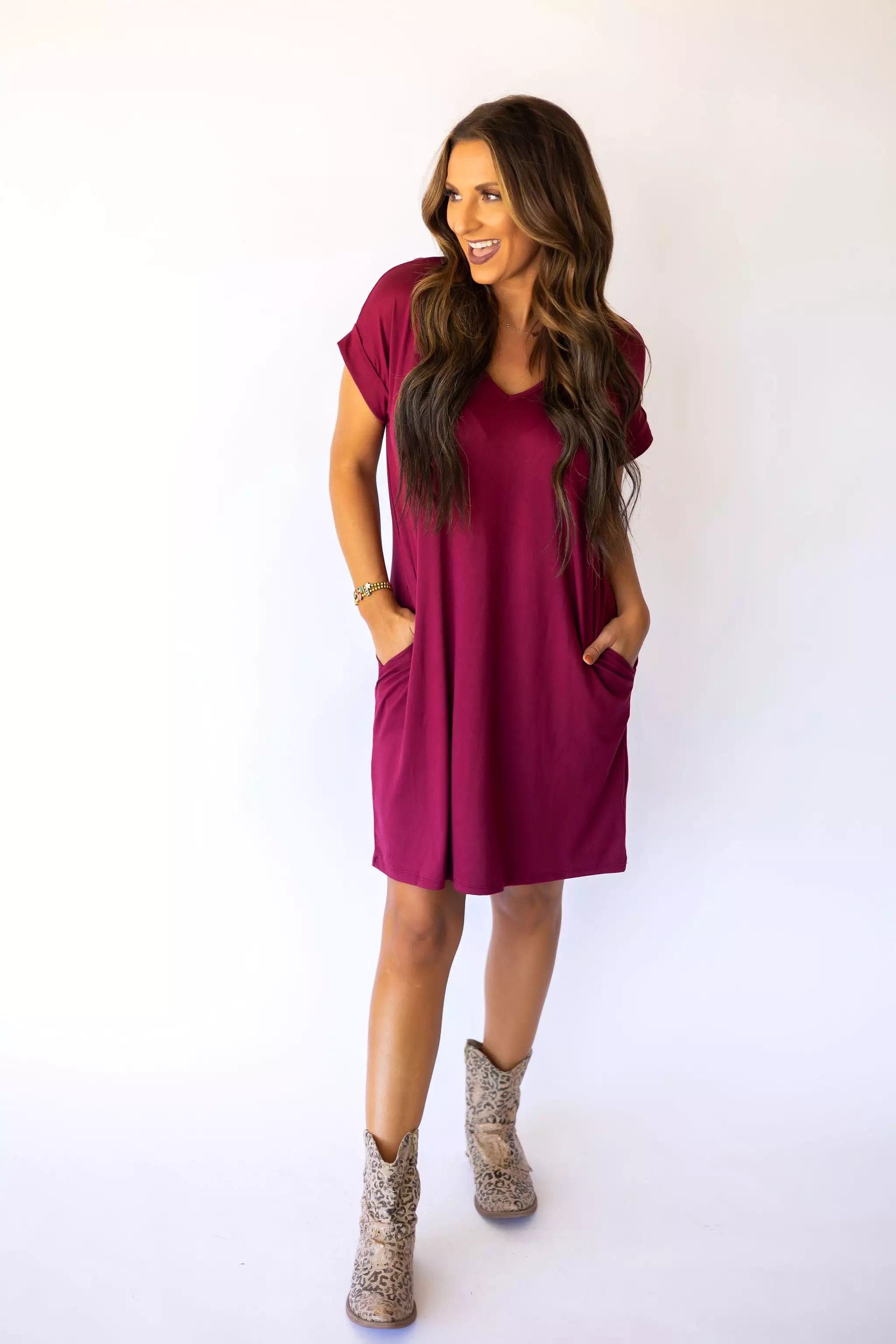 Back To The Basics Knit Dress - Wine