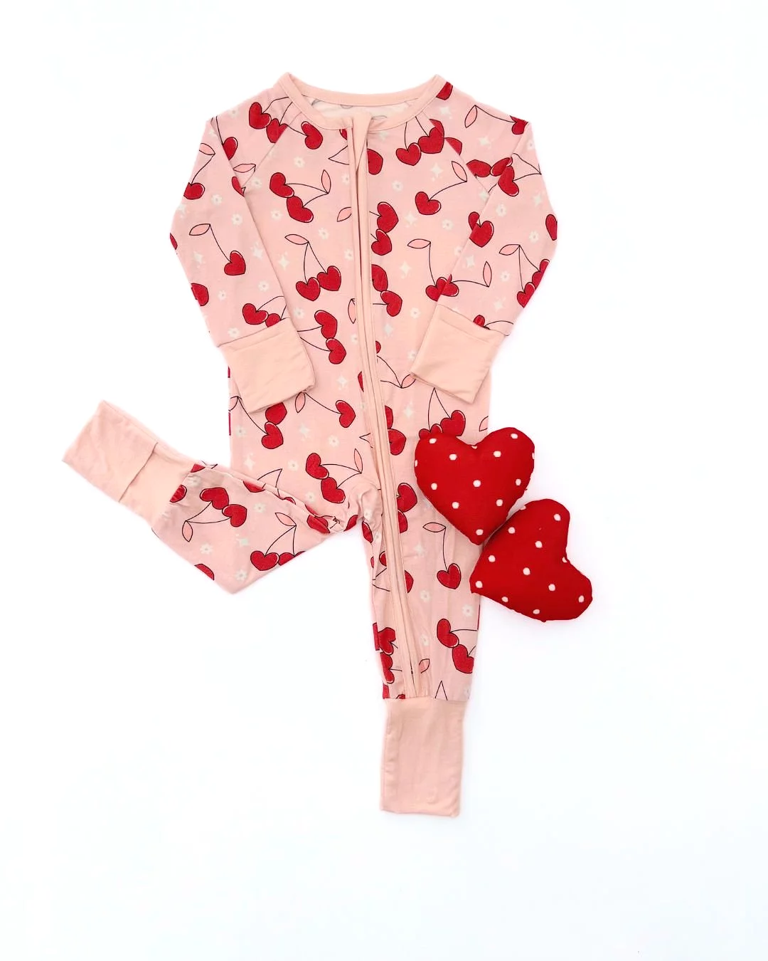 Bamboo Zip Romper | Cherry Heart