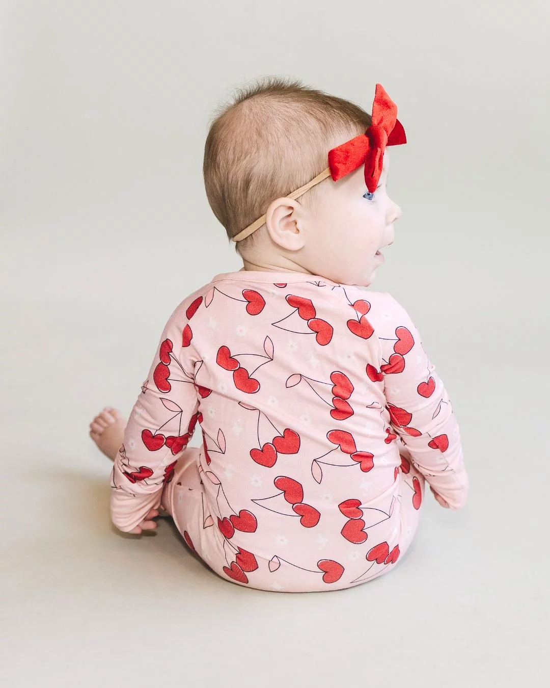 Bamboo Zip Romper | Cherry Heart