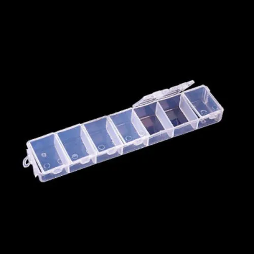 Bead Storage Containers, Storage Organizer, Rectangle With 7 Compartments, Plastic, Flip-Top, 20cm