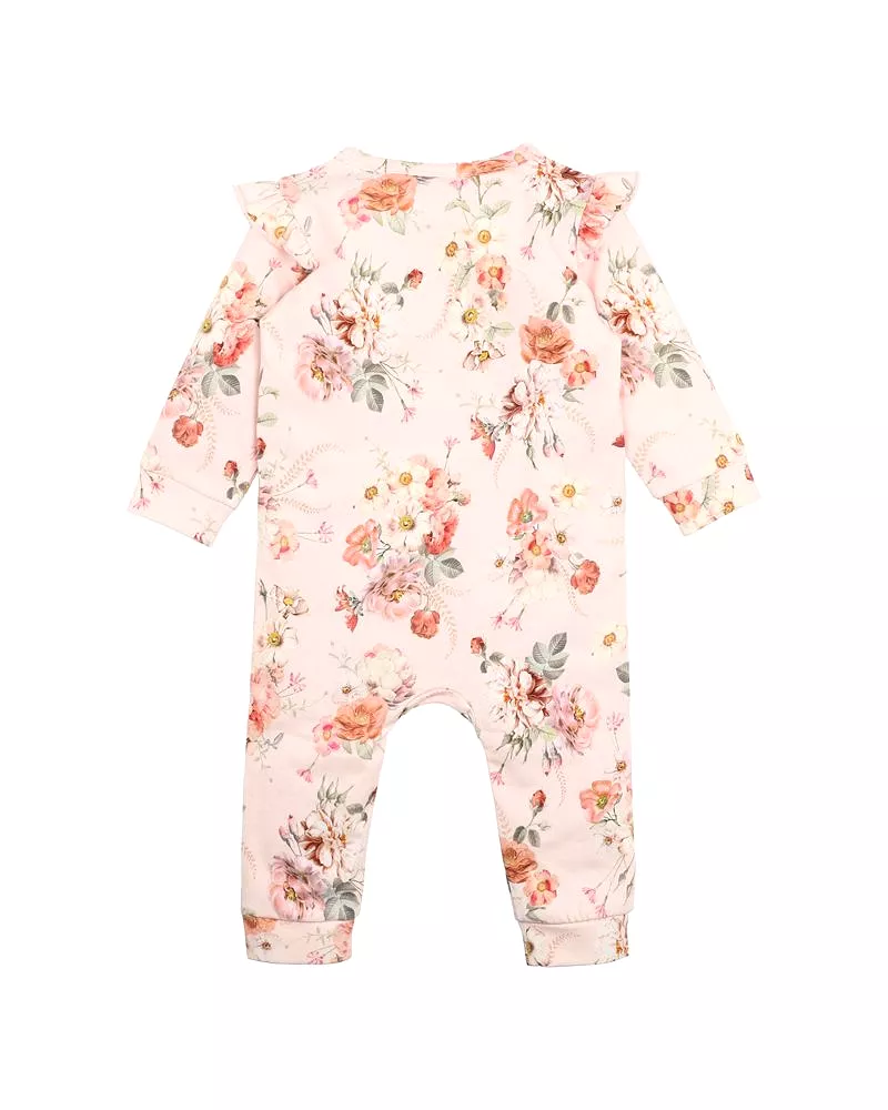 Bebe Dotti Print LS Zip Romper