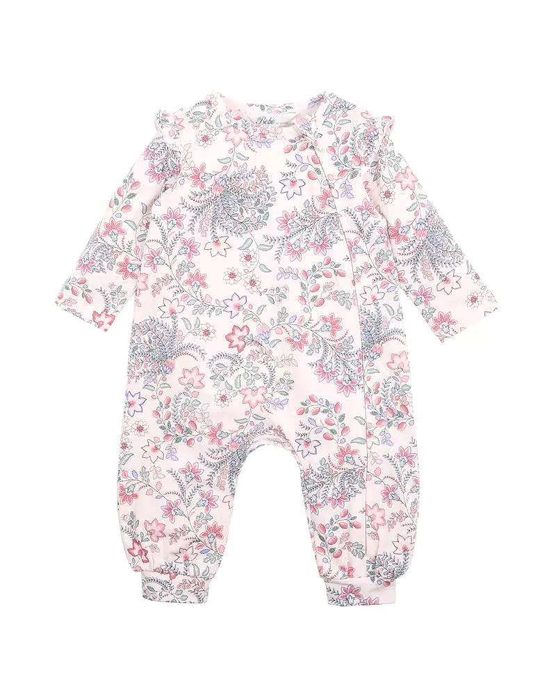 Bebe Piper Print LS Zip Romper