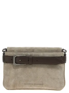 Belt Detail Shoulder Bags Gray