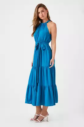 Belted Halter Maxi Dress