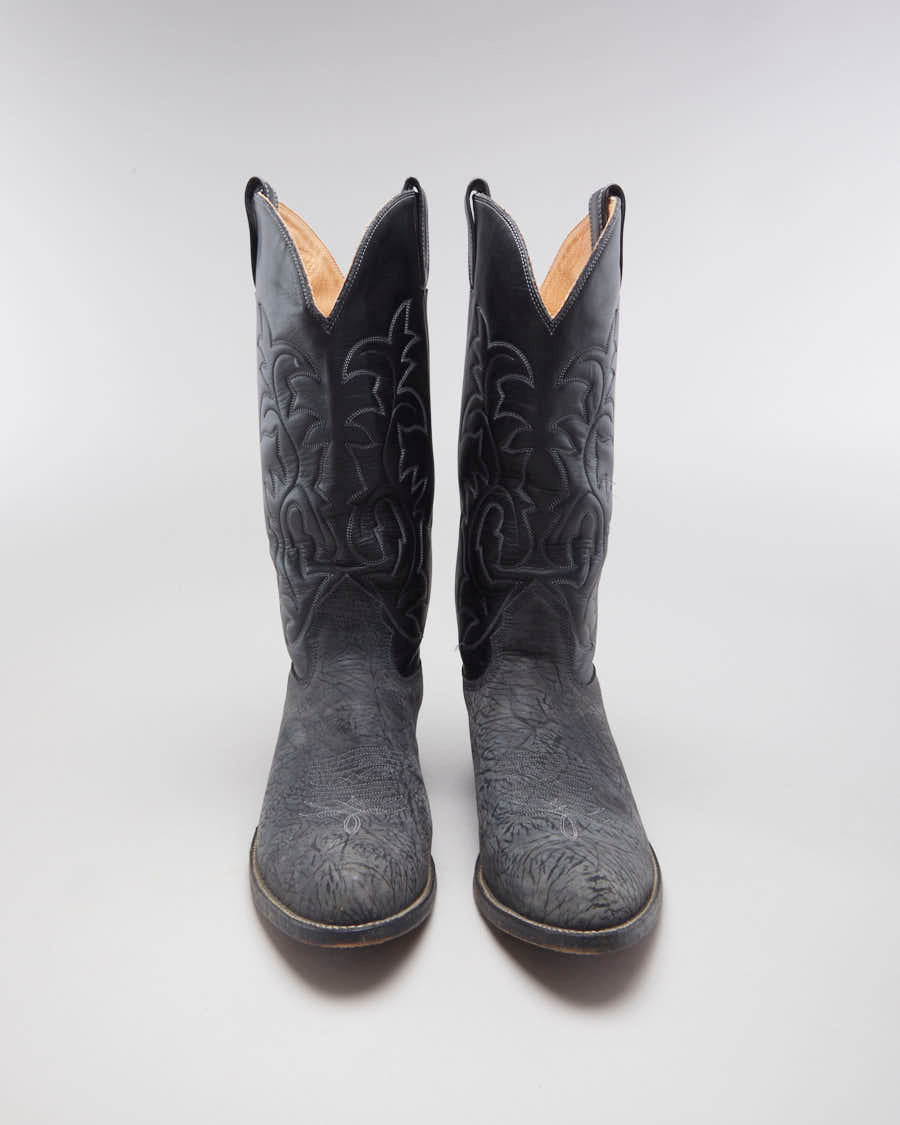 Biltrite Black & Grey Western Leather Cowboy Boots - EUR 47