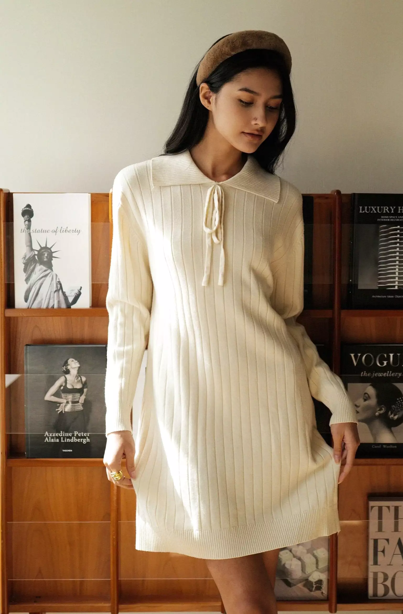 Blaire knit dress in beige