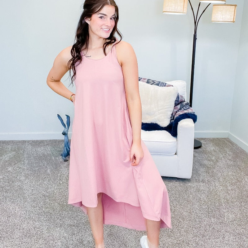 Blush Rita Razor Back Dress with Pockets