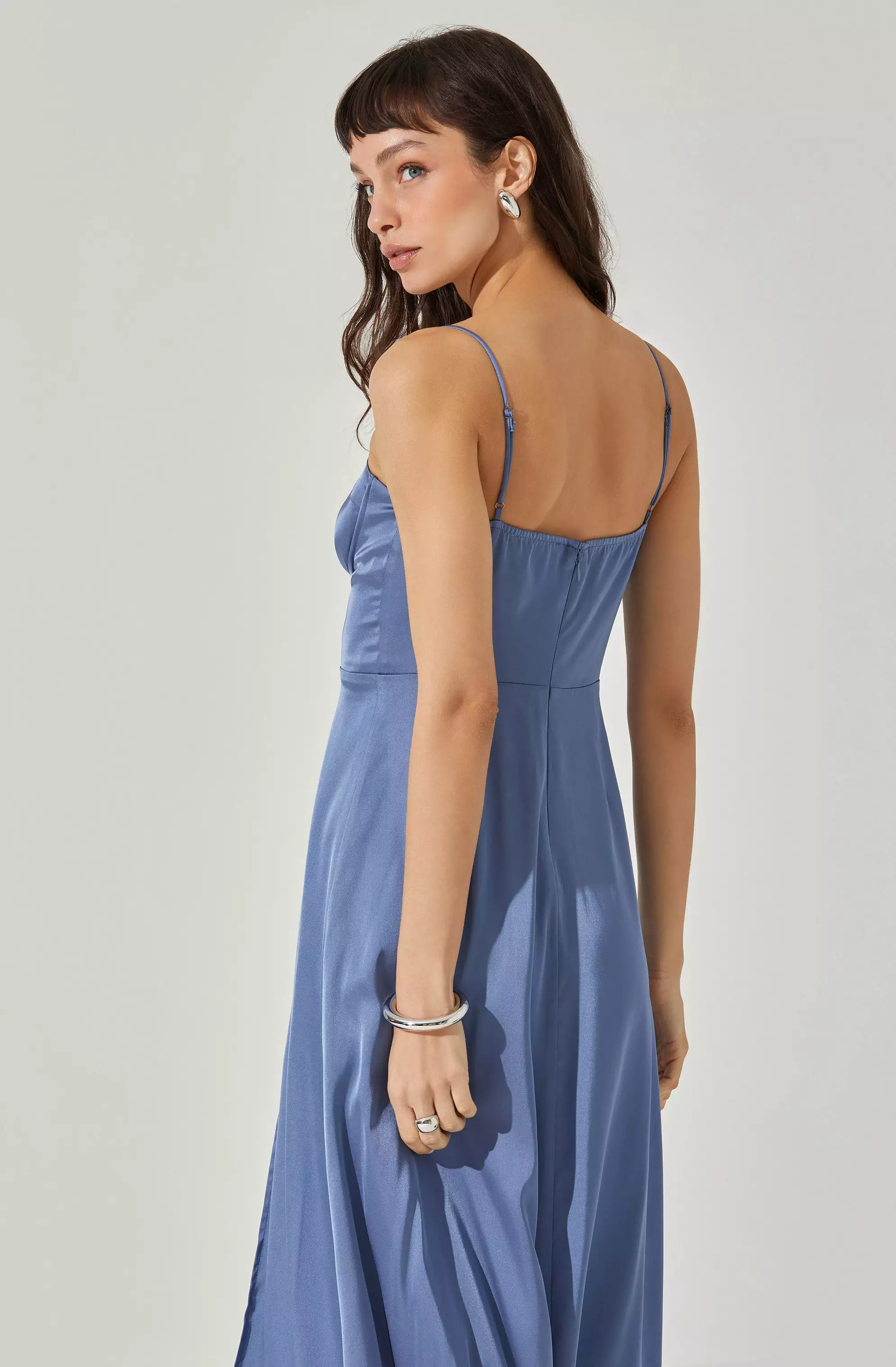 Bustier Satin Midi Dress