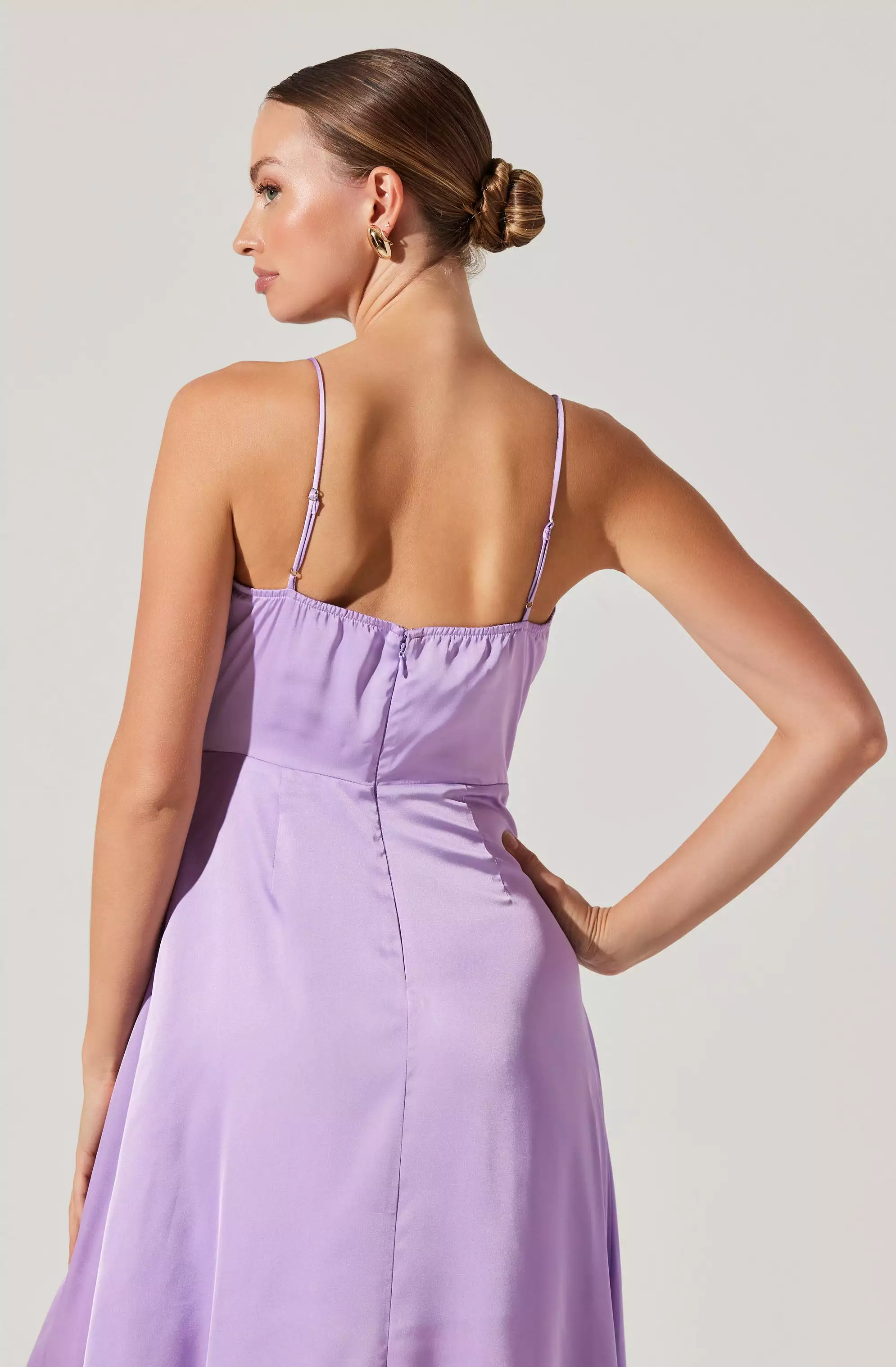 Bustier Satin Midi Dress