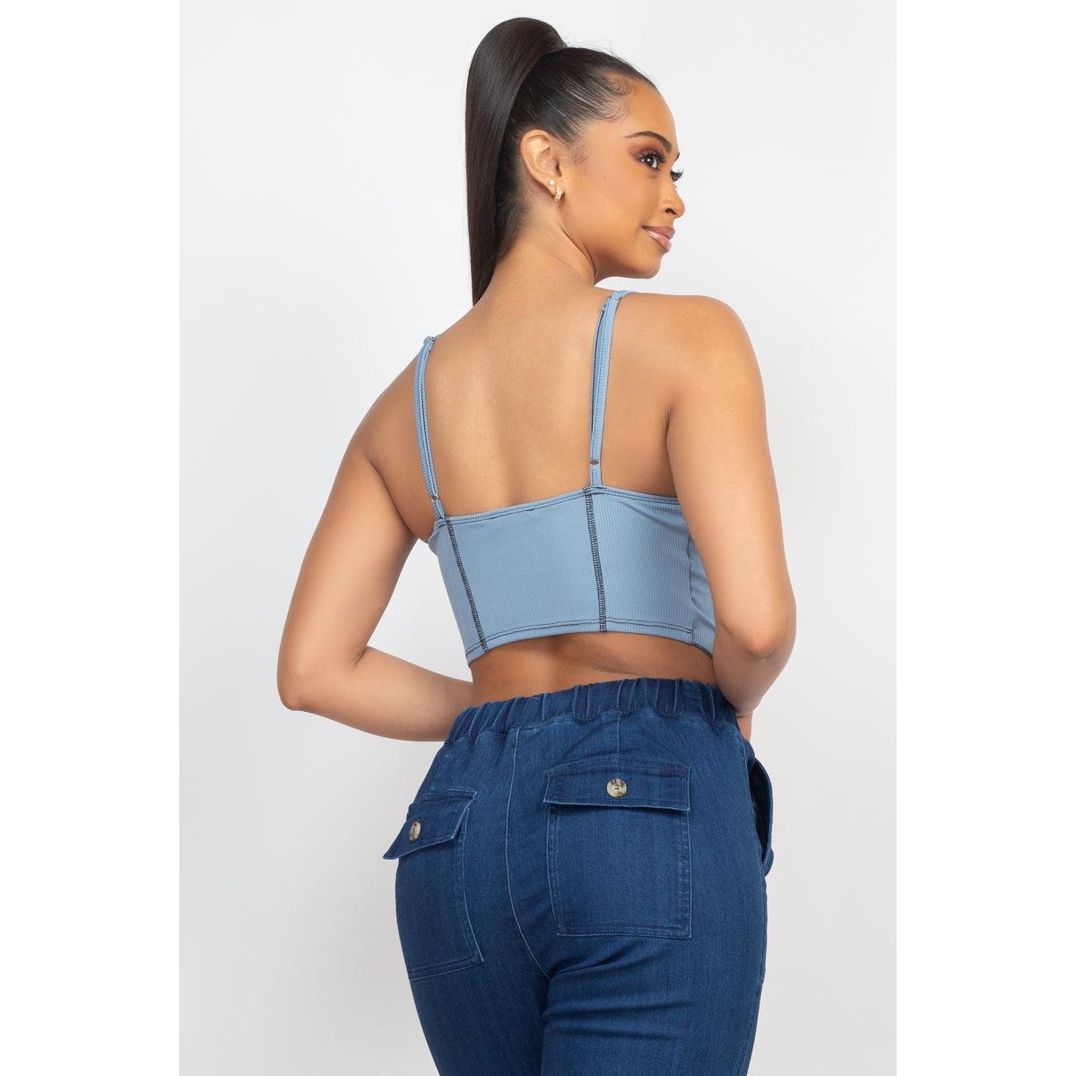 Bustier Sleeveless Ribbed Top