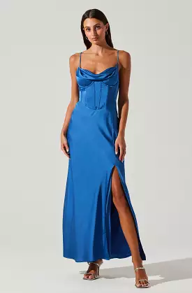 Cannes Satin Bustier Maxi Dress