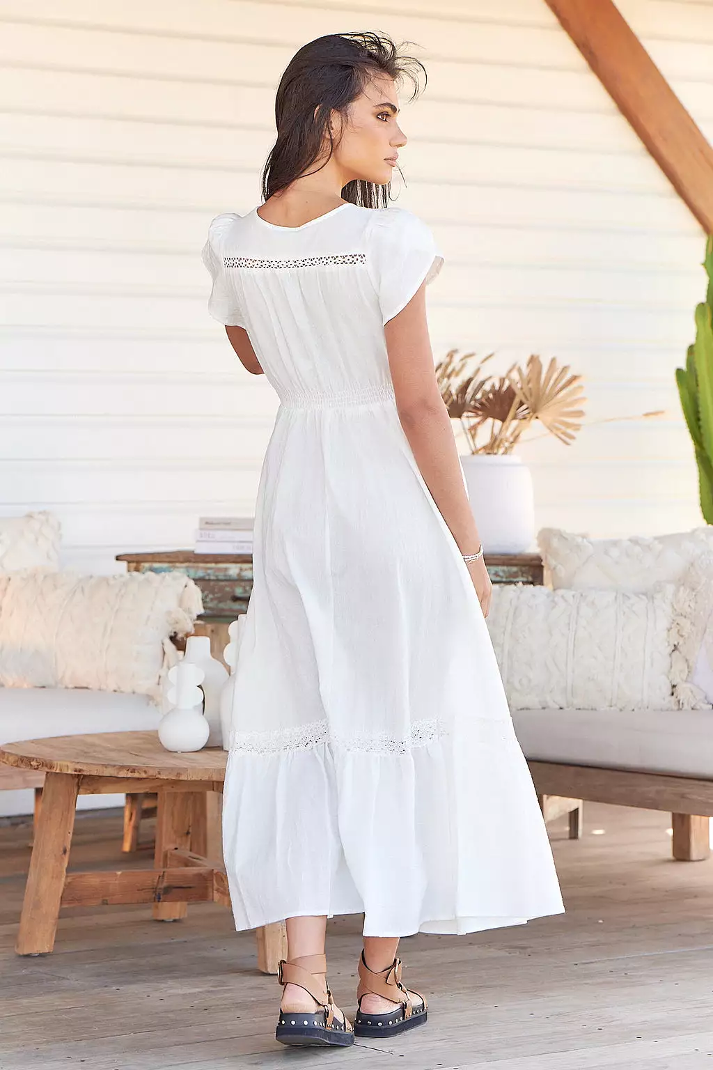 Carmen Maxi Dress White Poppy