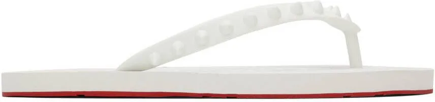 Christian Louboutin White Loubi Flip Donna Sandals