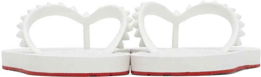 Christian Louboutin White Loubi Flip Donna Sandals