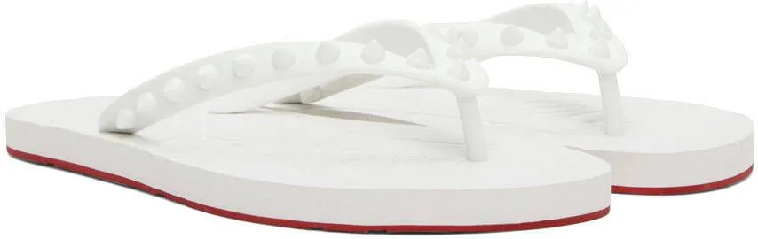 Christian Louboutin White Loubi Flip Donna Sandals