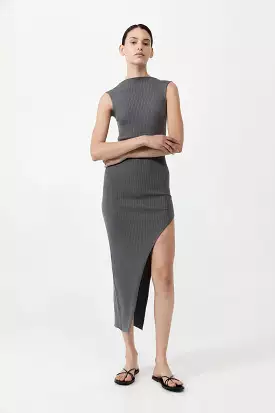 Cut Away Knit Dress - Stone Grey