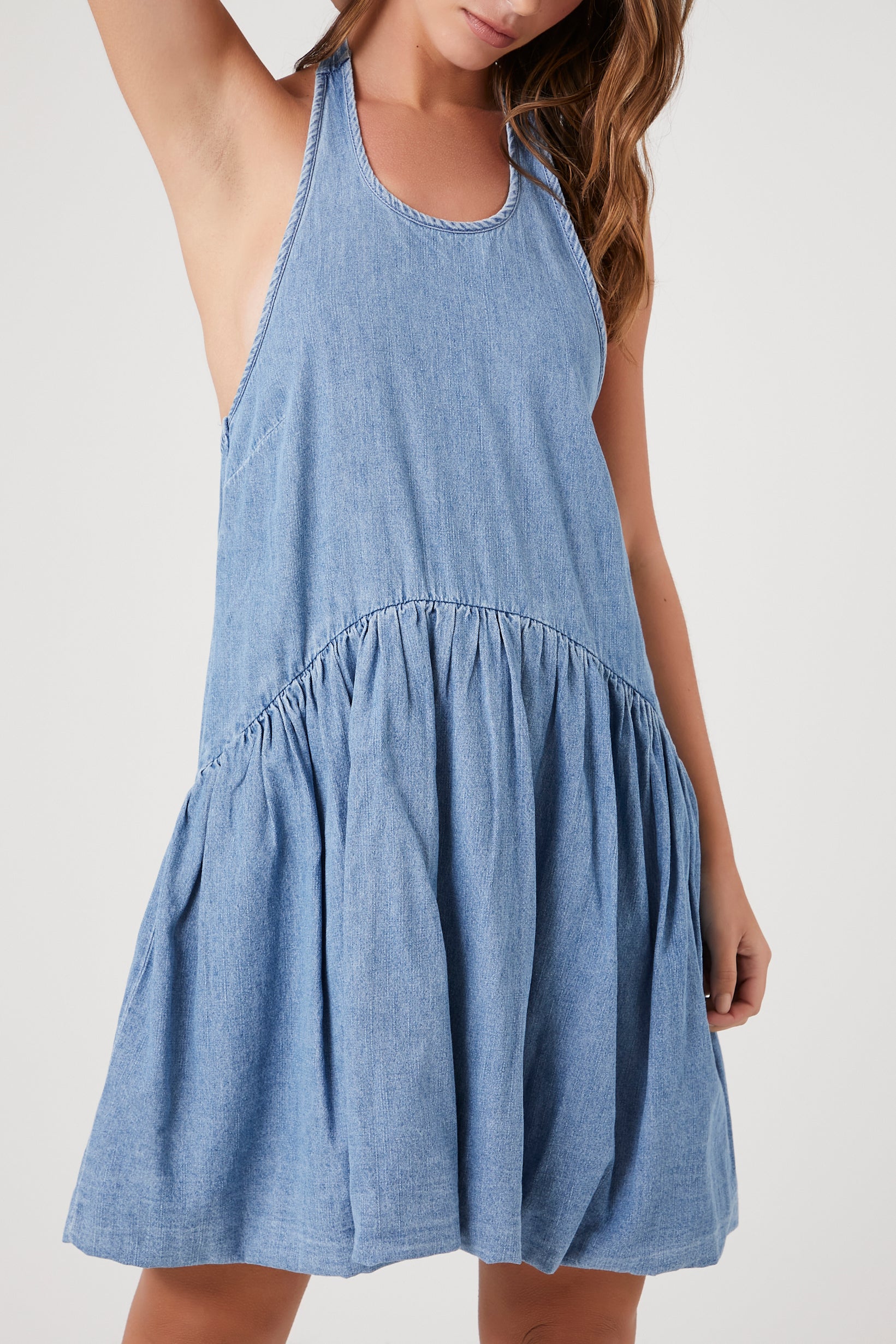 Denim Halter Mini Dress