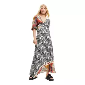 Desigual Long Paisley Cut-Out Dress