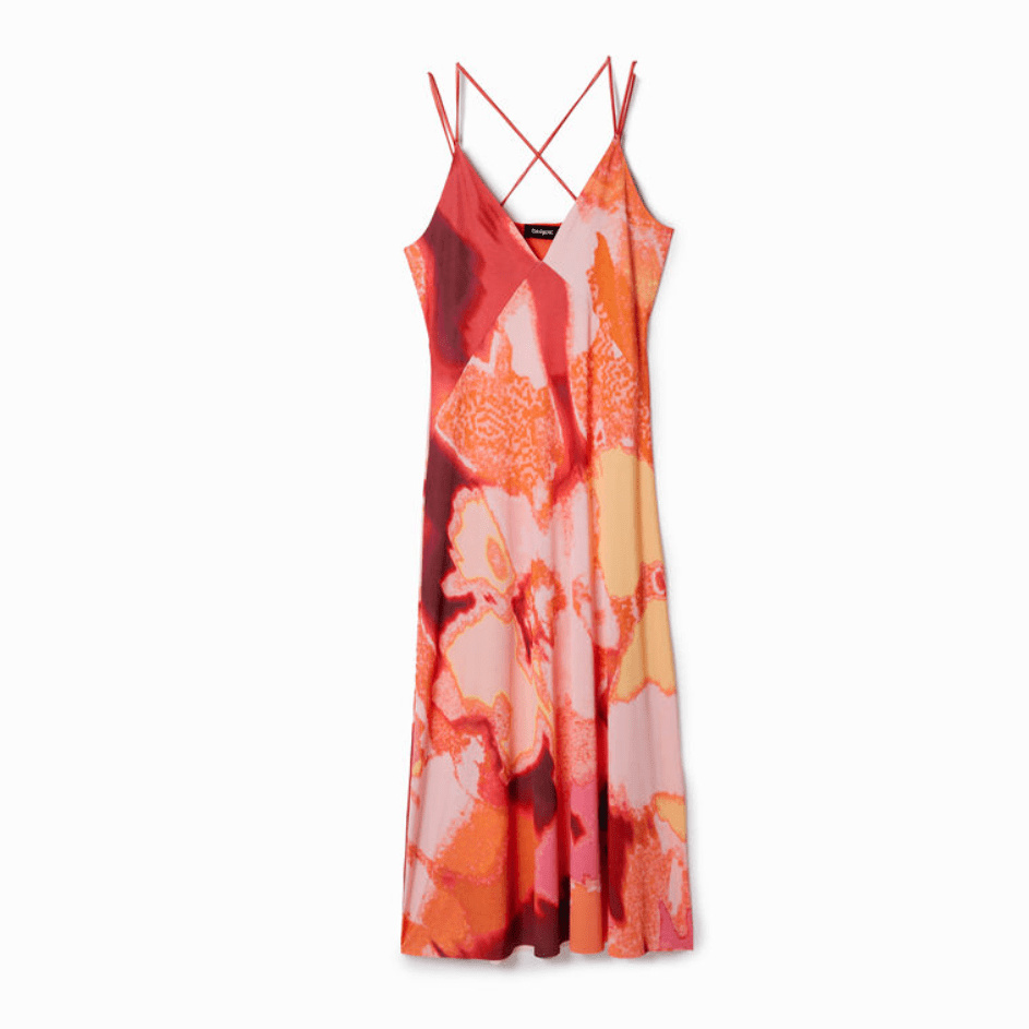 Desigual Out-of-focus Midi Slip Dress in Multi Color