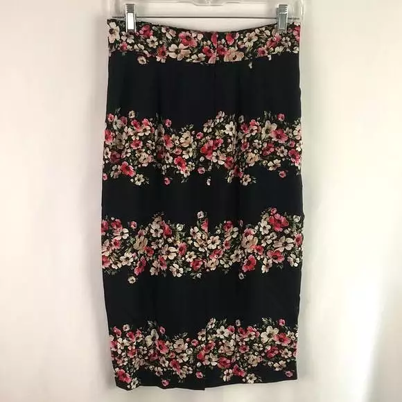 DolceandGabbana Black Floral MIDI Skirt