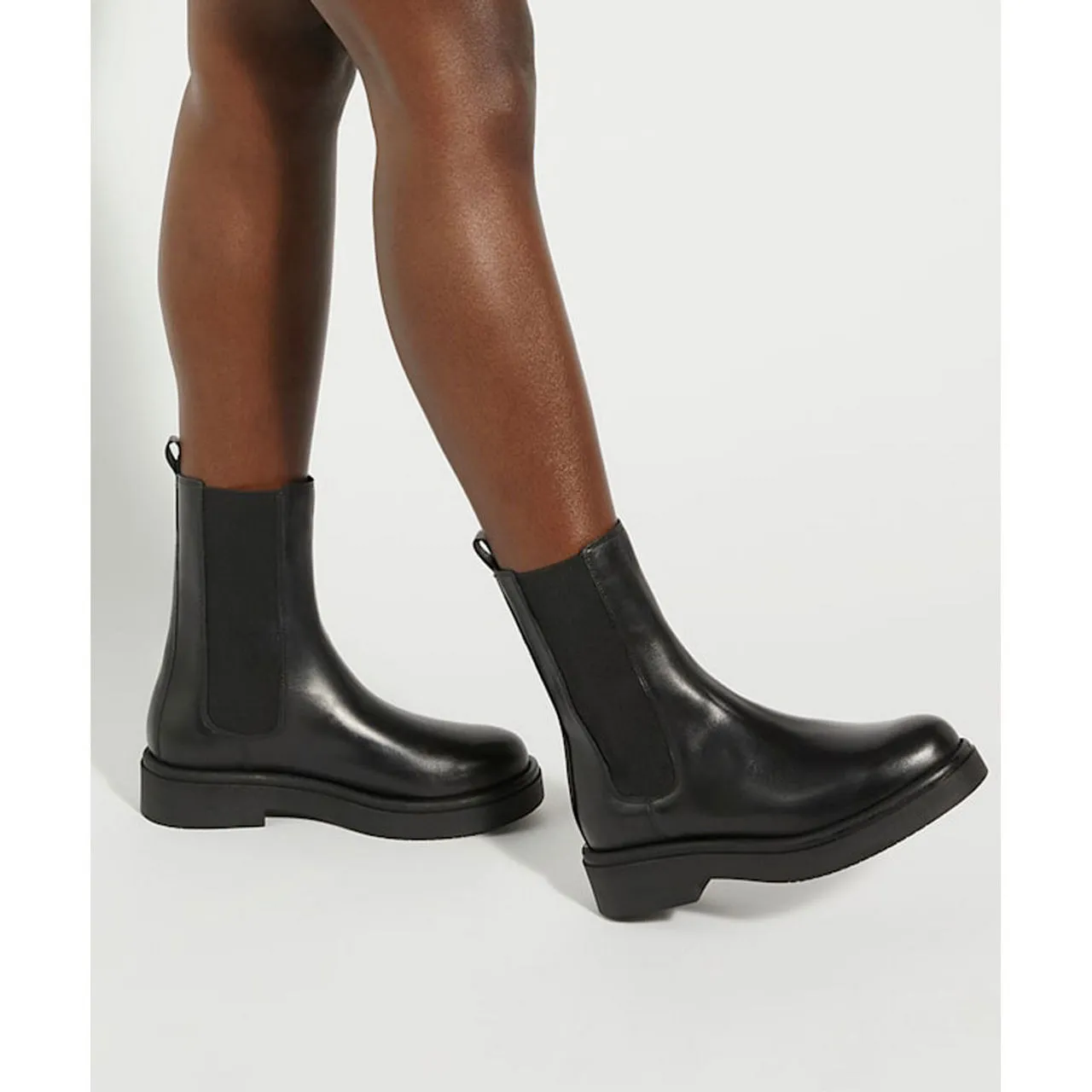 DUNE LONDON Palmo Chunky Leather Chelsea Boots - Black