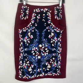 ErdemBlue Print With Wine/Pockets Skirt