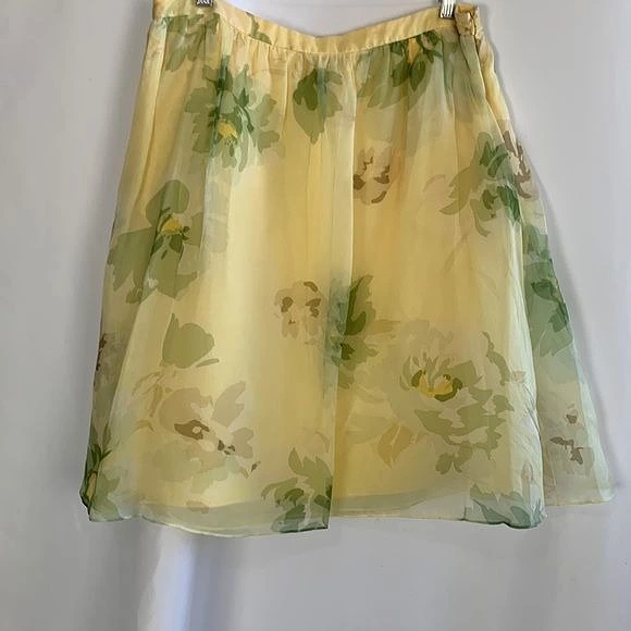 Escada Yellow Floral Print Skirt