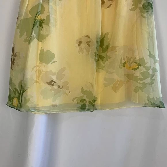 Escada Yellow Floral Print Skirt