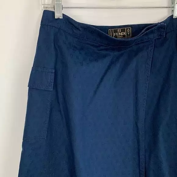 Fendi Blue Logo Skirt