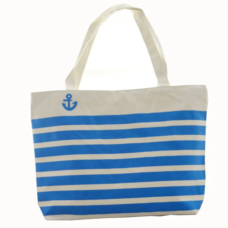 Forward Canvas Comfortable portable Blue Stripe Pattern Shopping Shoulder Bags Women Hbag Beach