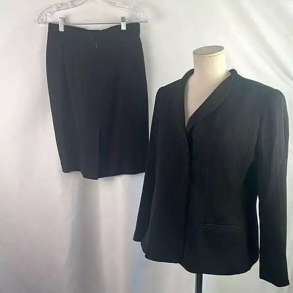 GiorgioArmaniBlack Pin Striped Jacket / Skirt Suit