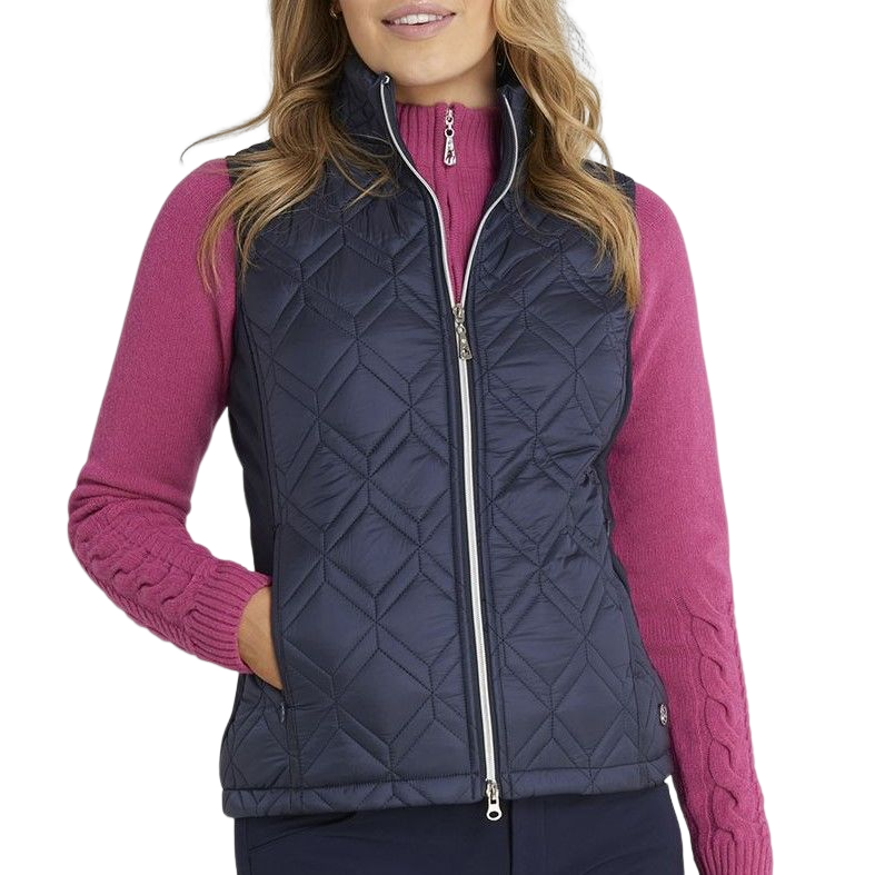 Green Lamb Quilted Vest Gerry Navy