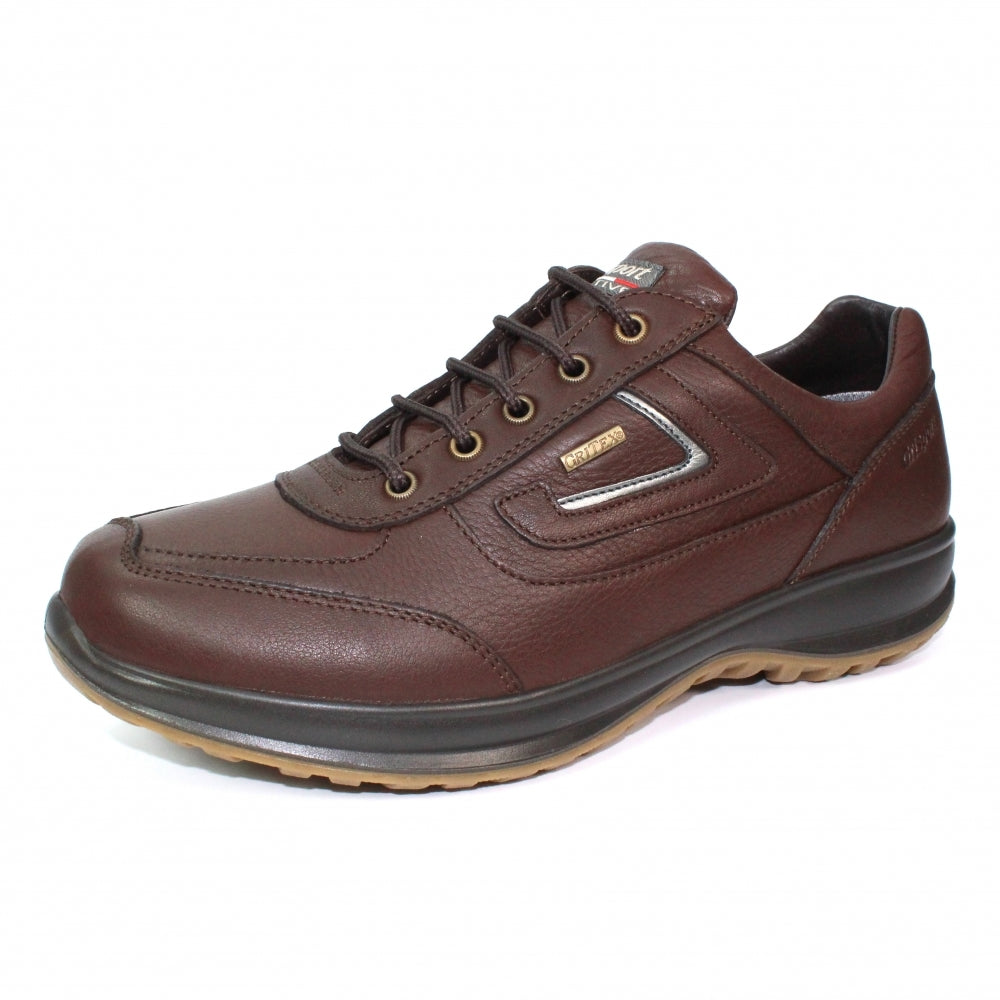 Grisport Airwalker Brown Shoes Leather Walking Shoe Water Resistant Comfort