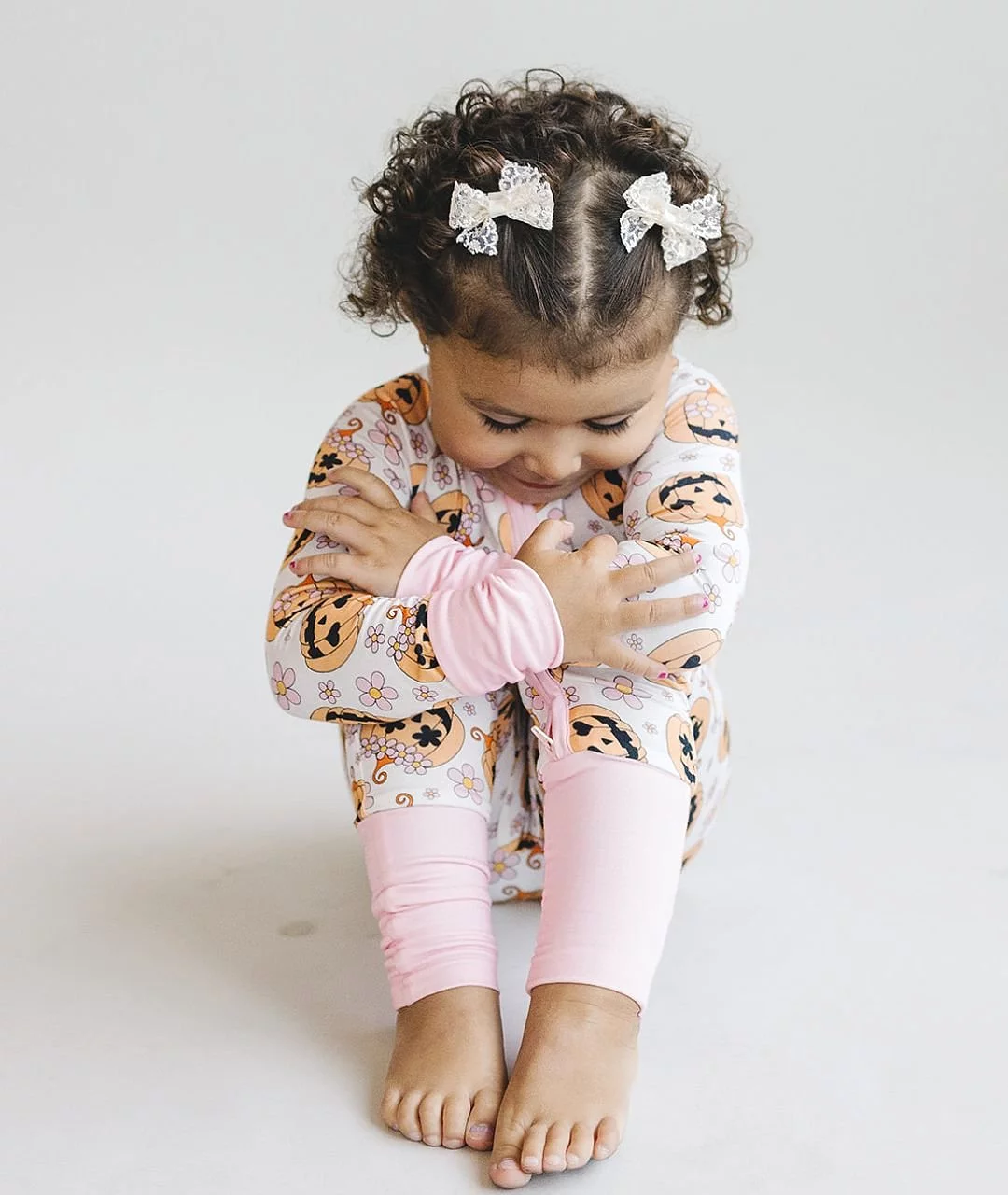 Halloween Bamboo Zip Romper | Pink