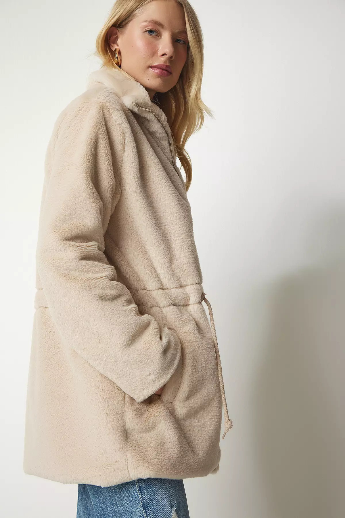 Happiness Istanbul Shearling Plush Coat