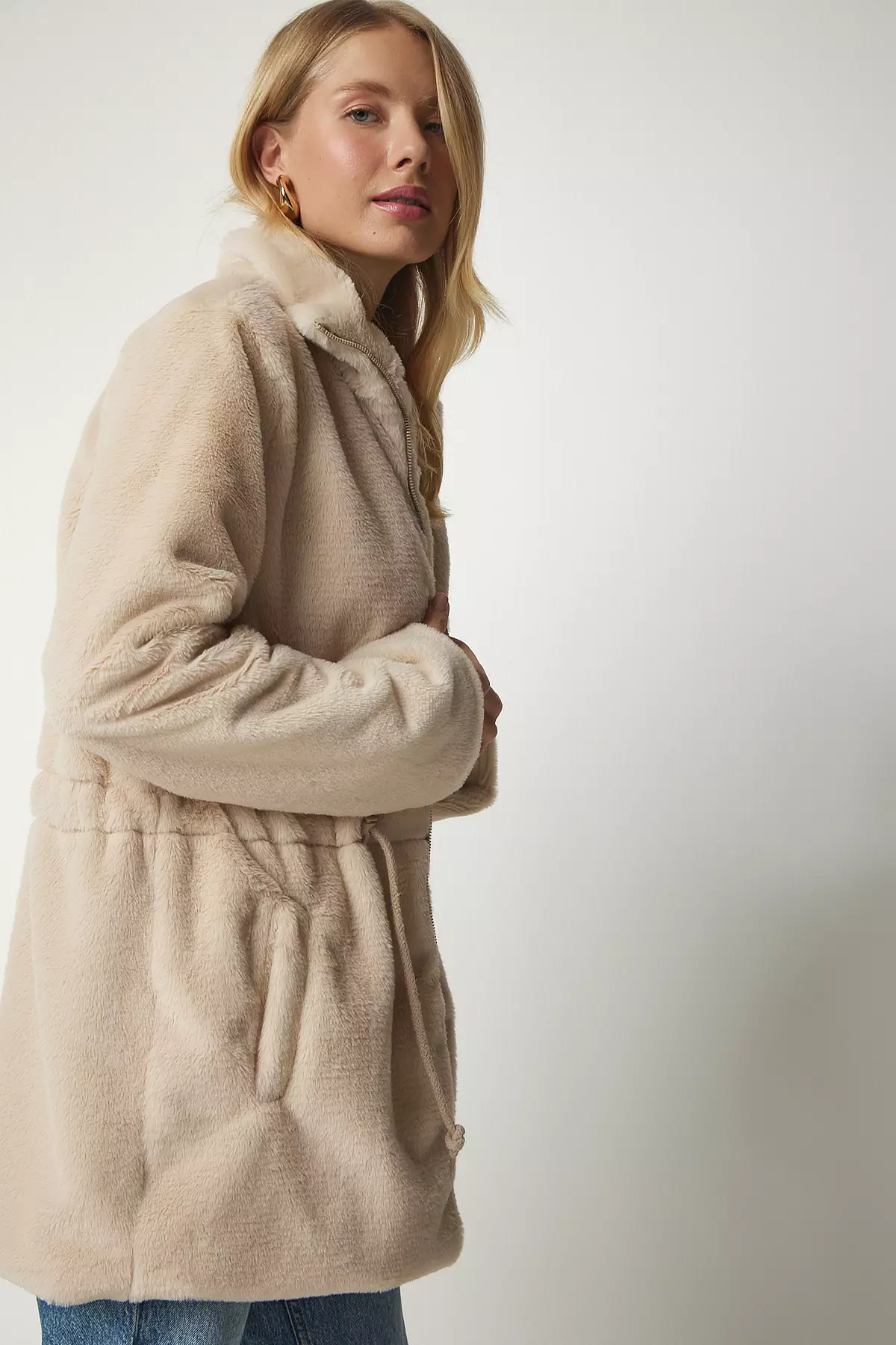 Happiness Istanbul Shearling Plush Coat