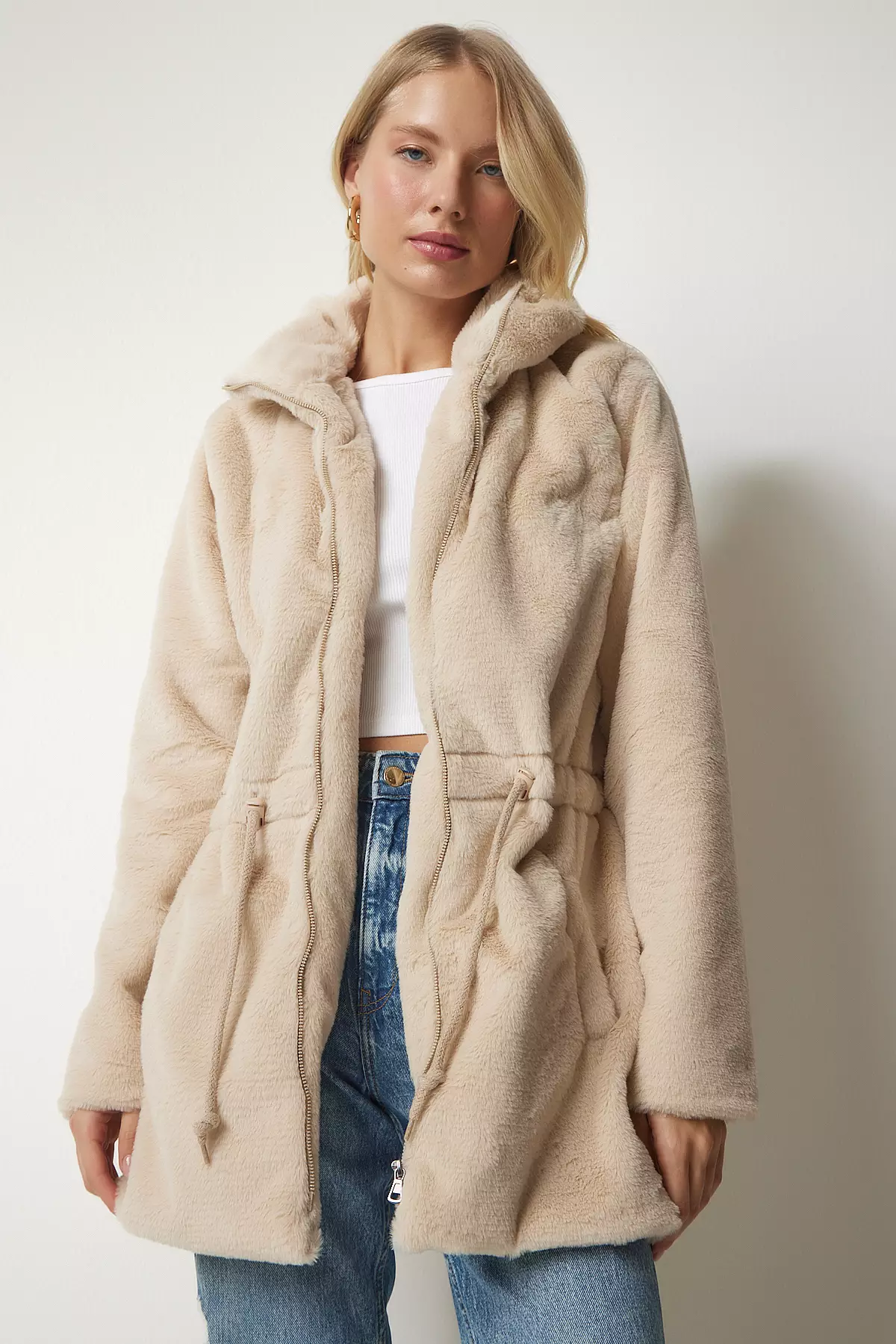 Happiness Istanbul Shearling Plush Coat