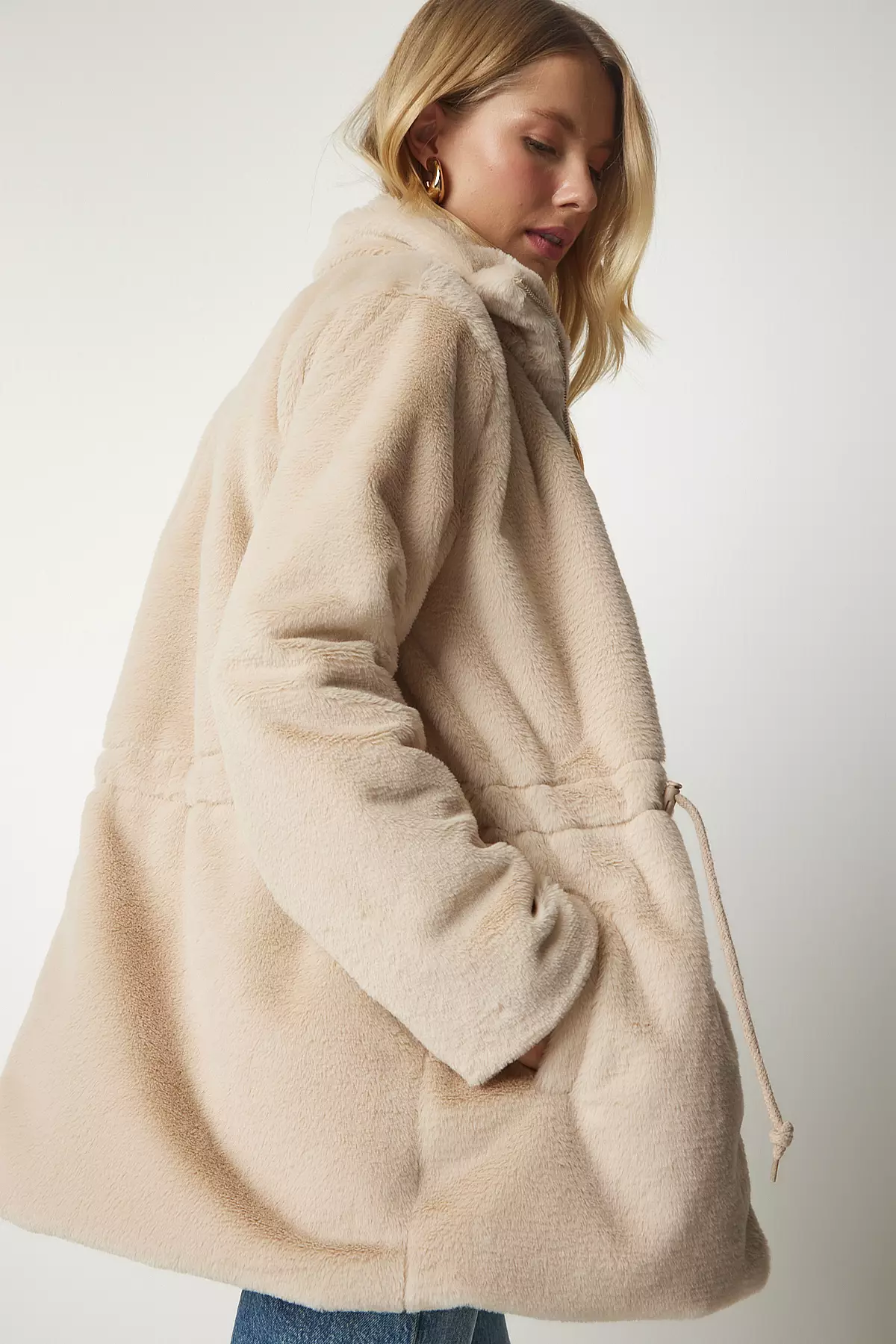 Happiness Istanbul Shearling Plush Coat