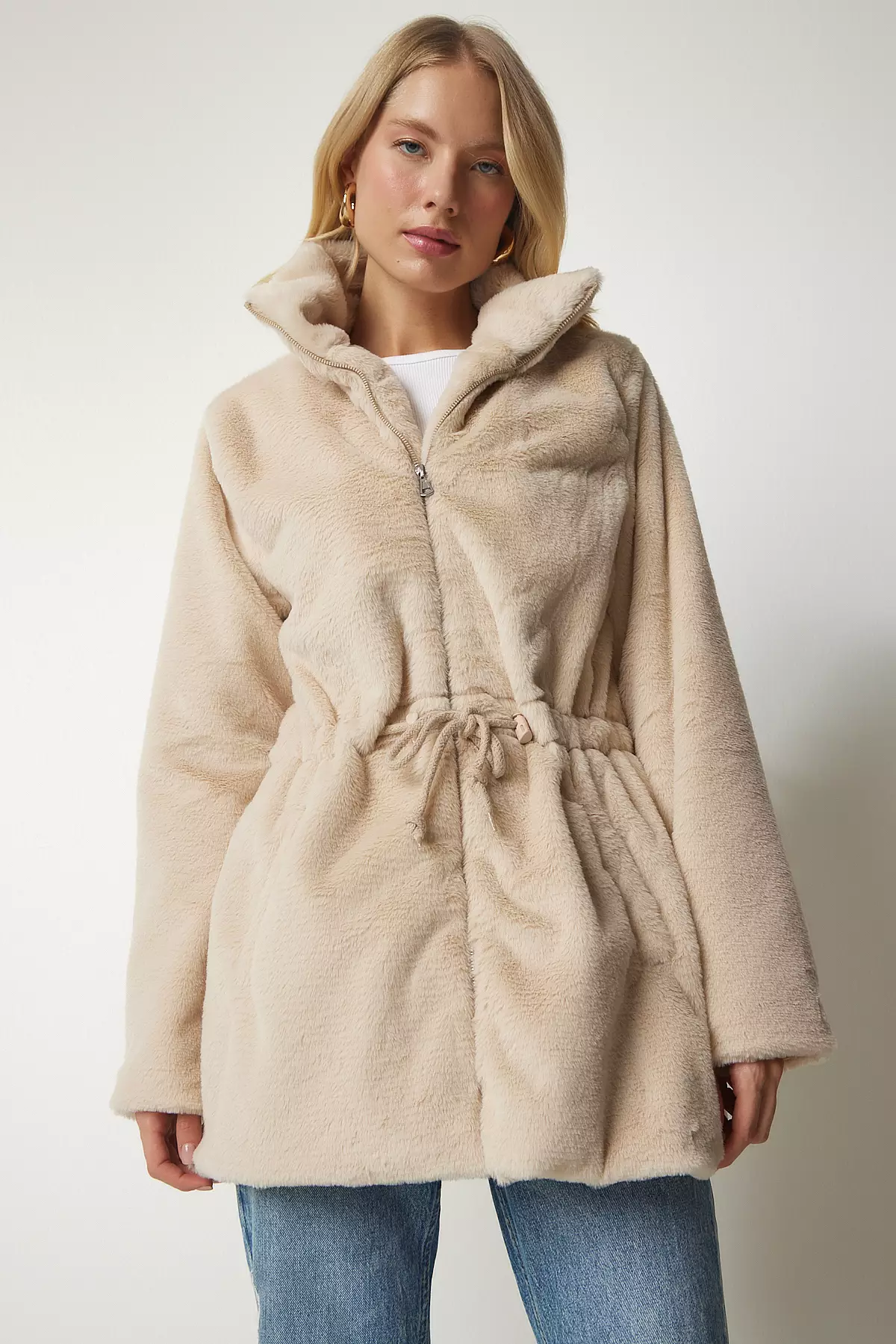 Happiness Istanbul Shearling Plush Coat