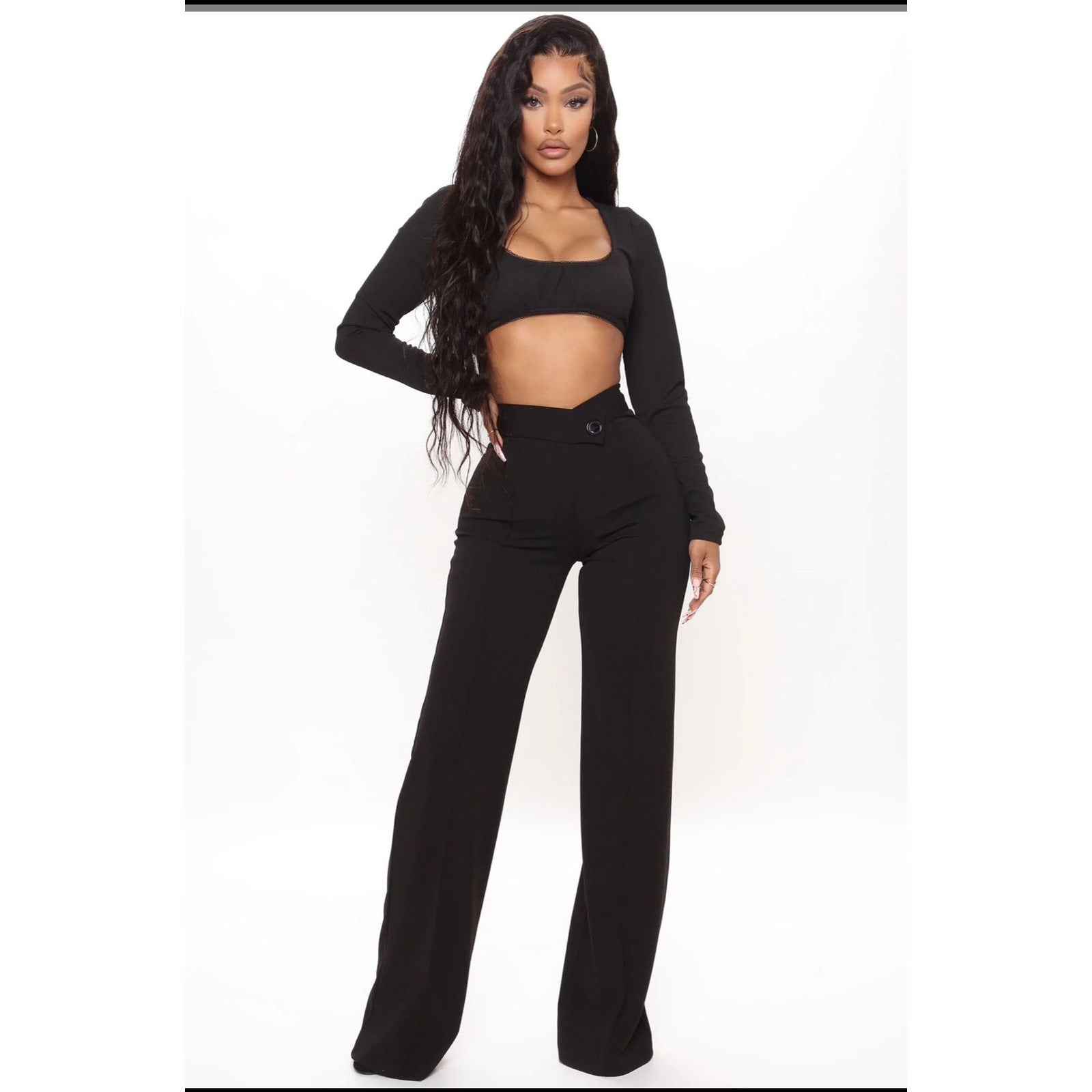 High Waisted Solid Color Pant