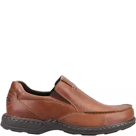 Hush Puppies Brown Slip On Shoes Leather Comfort Wide Ronniea