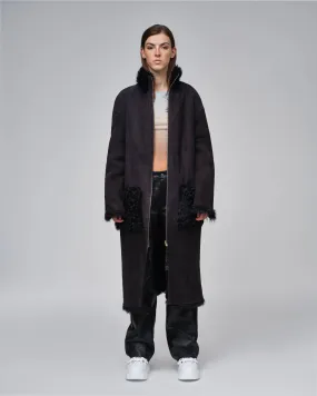  INUIKII Shearling Coat Black 