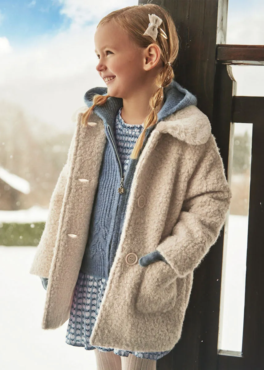 Jane Faux Shearling Coat - Almond