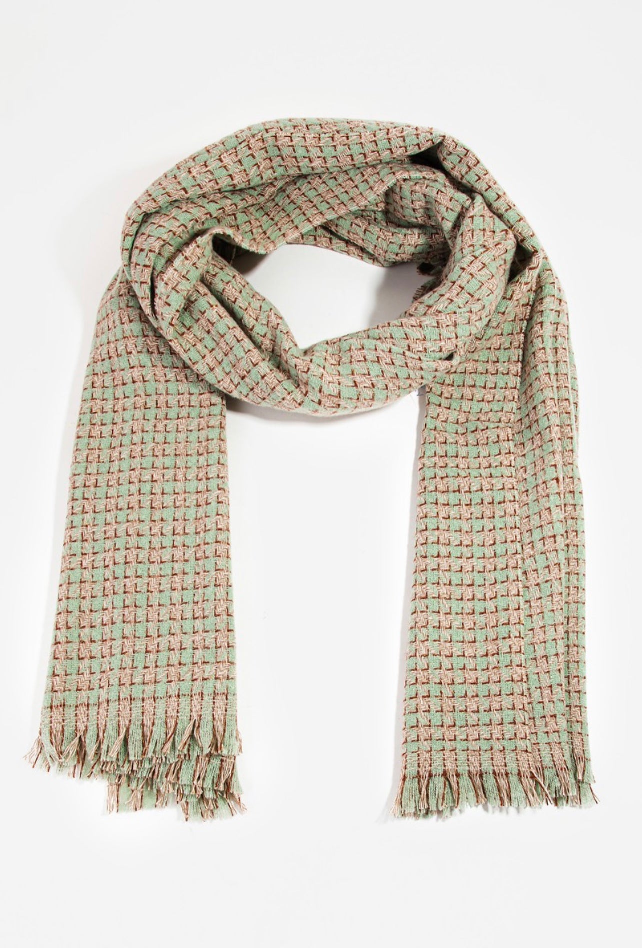 Kaylie Houndstooth Print Scarf