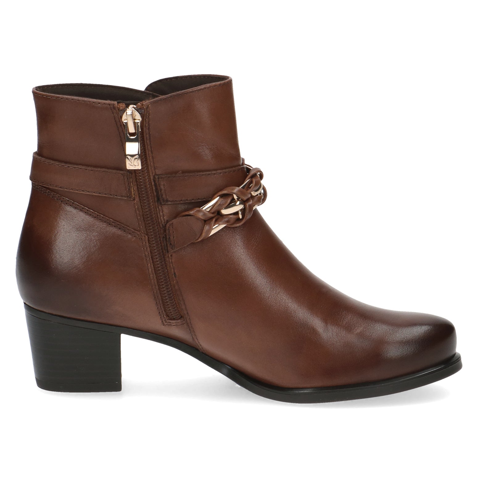 Ladies Caprice Boots Cognac Low Heel Leather 25336-41 303 sale