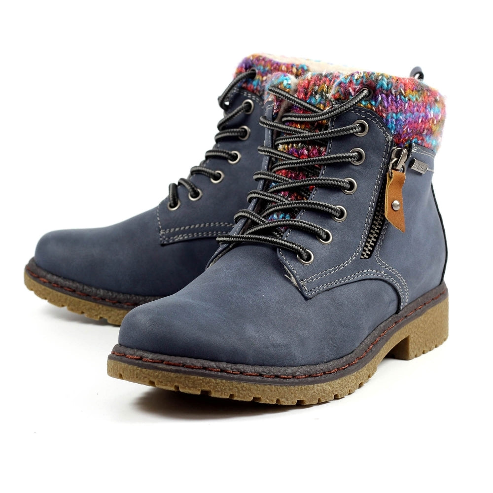 Ladies Lunar Boots Blue Jalapeno waterproof ankle boot Style Inside Zip sale